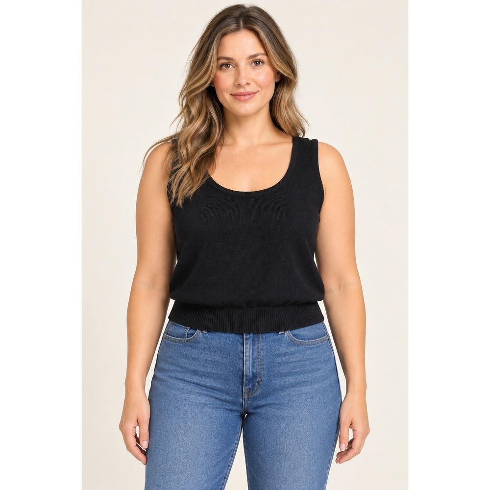 St Jon Tank Top Santana Knit Black Large